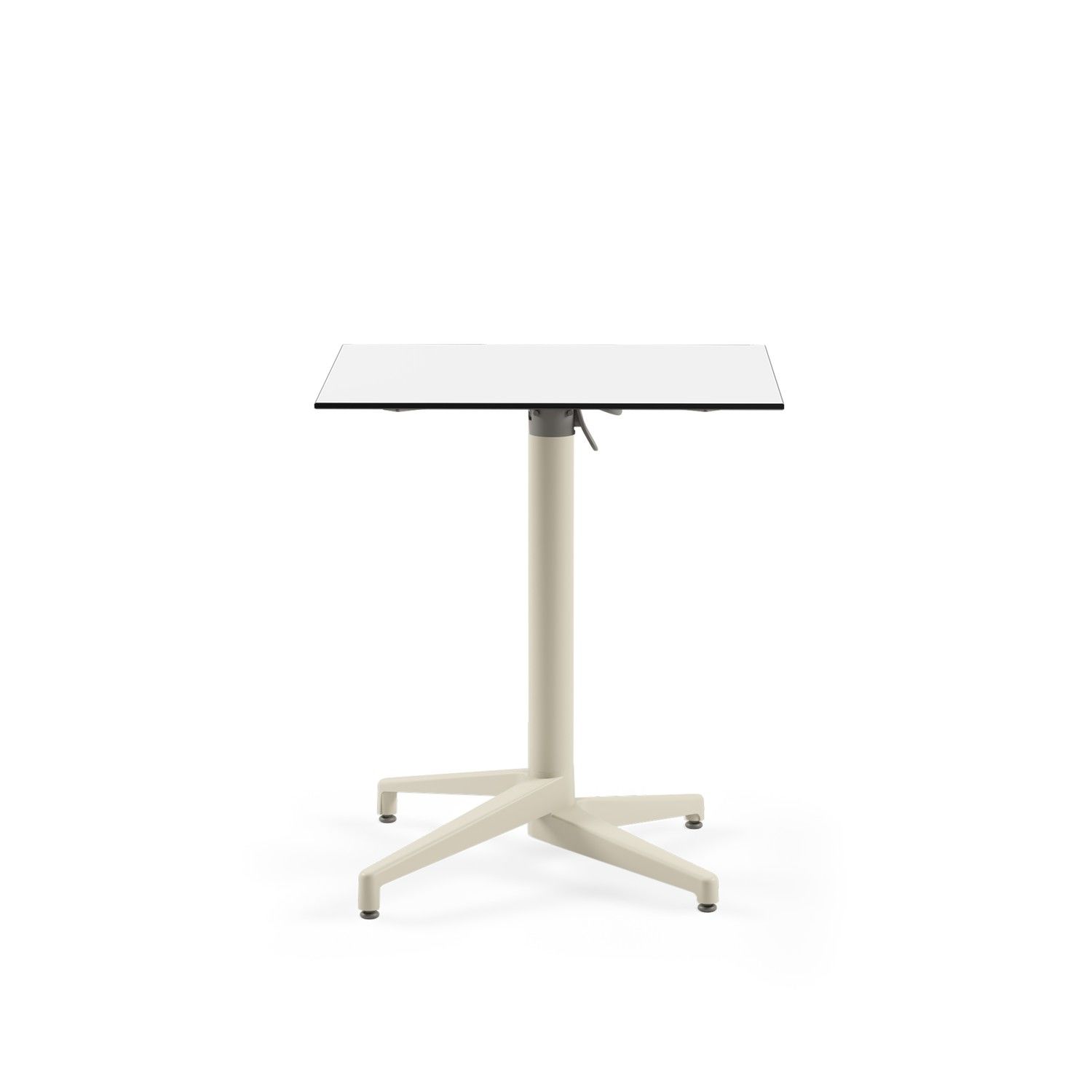 Beyaz Compact Katlanır Bahçe Masası 69x69 Bej Ayak