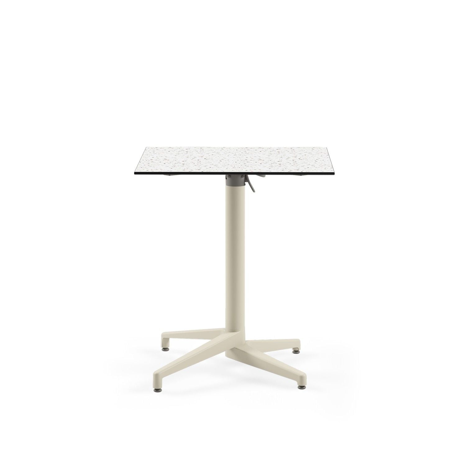 Bej Ayak Terrazzo Compact Katlanır Balkon Masası 69x69