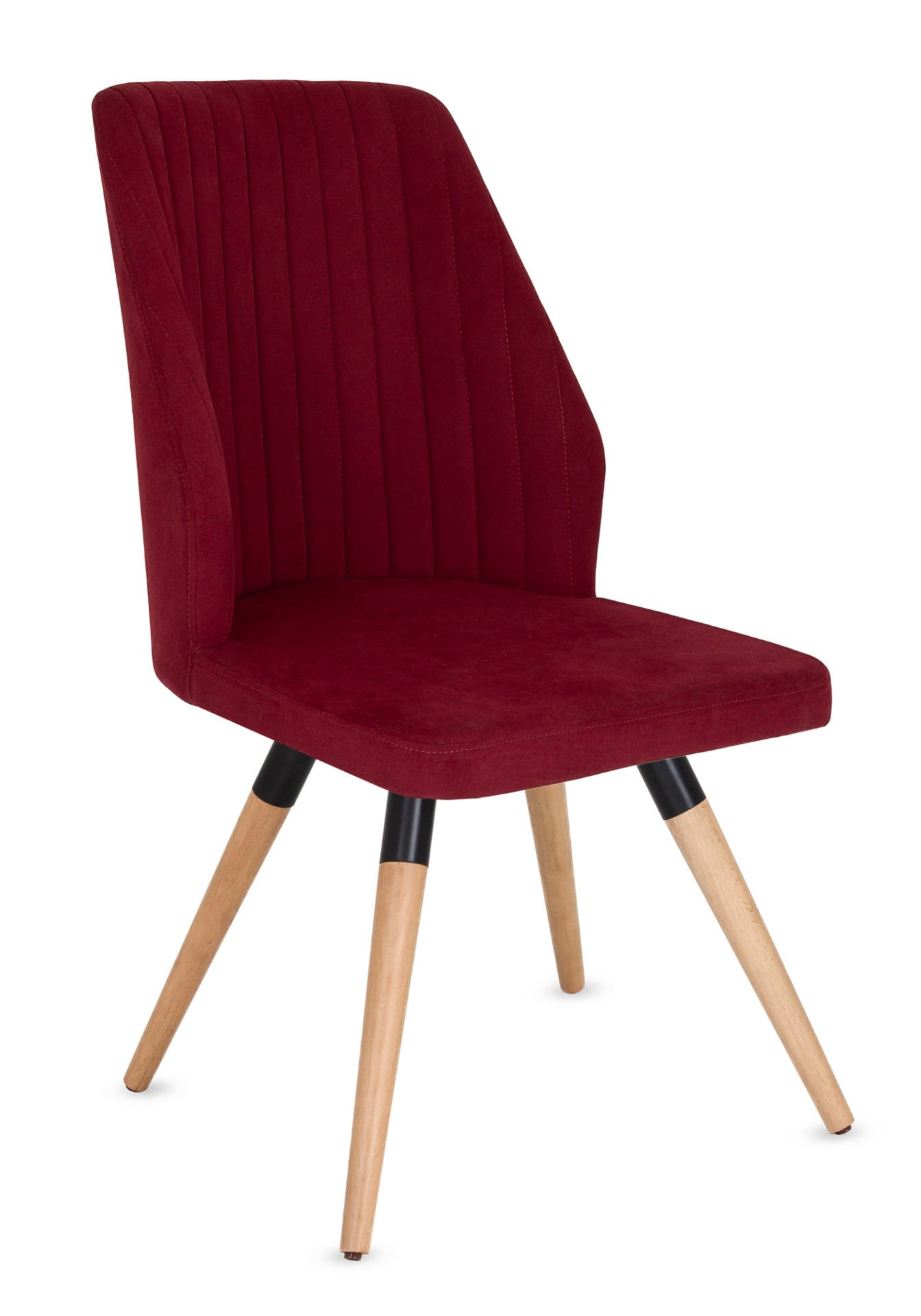 Fast Modern Ahşap Ayak Bordo Kumaş Kafe Restoran Sandalyesi - Ergonomik, Şık ve Dayanıklı