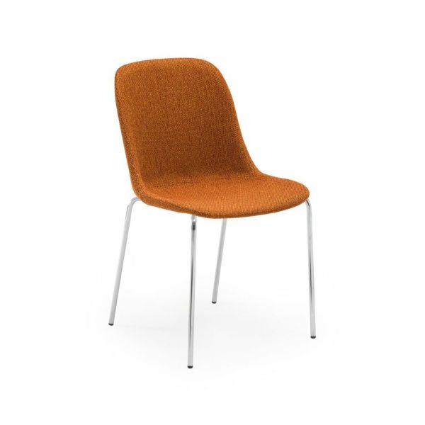 Metal Krom Ayak Turuncu Mutfak Sandalye