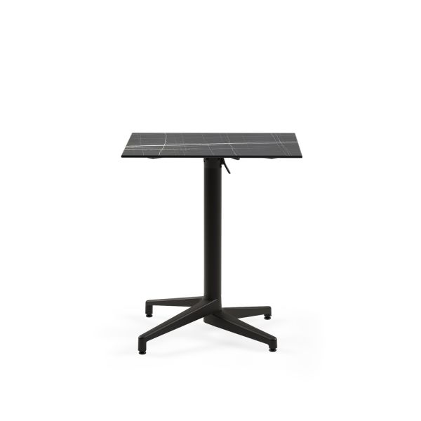 Siyah Mermer Desenli Compact Katlanır Bahçe Masası 69x69 cm