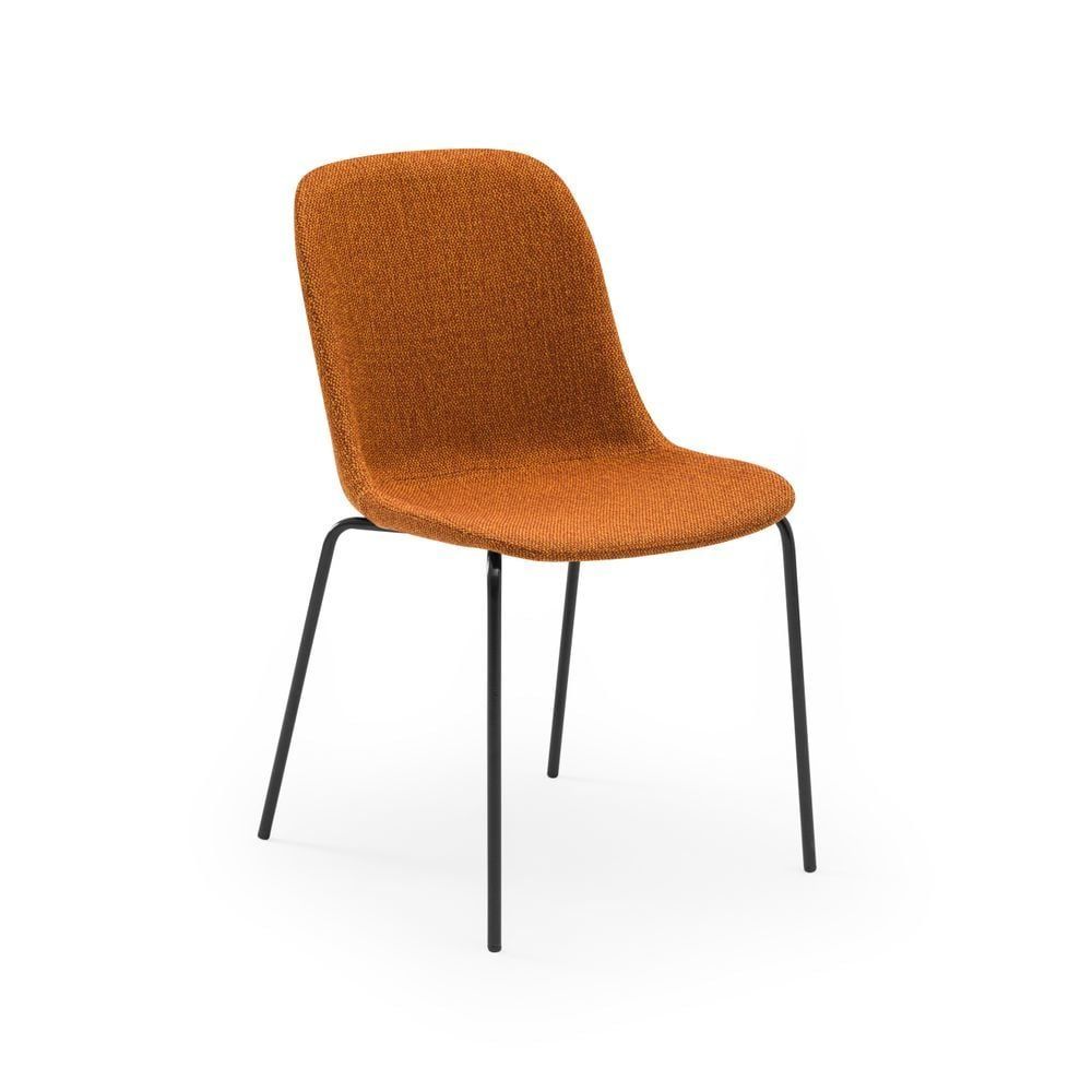 Siyahh Metal Ayak Turuncu Mutfak Sandalyesi