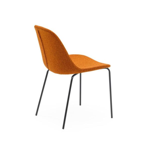 Siyahh Metal Ayak Turuncu Mutfak Sandalyesi