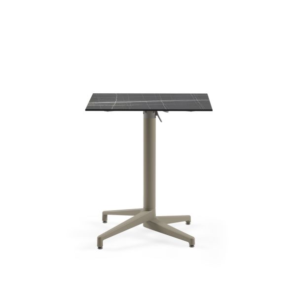 Siyah Mermer Desenli Katlanır Compact Masa 69x69 cm