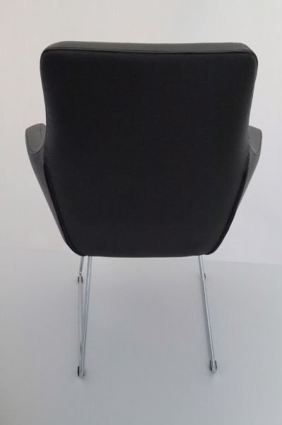 Siyah Deri Rahat Ofis İşyeri Bekleme Lobi Koltuğu Tekli