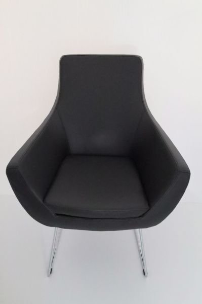 Siyah Deri Rahat Ofis İşyeri Bekleme Lobi Koltuğu Tekli