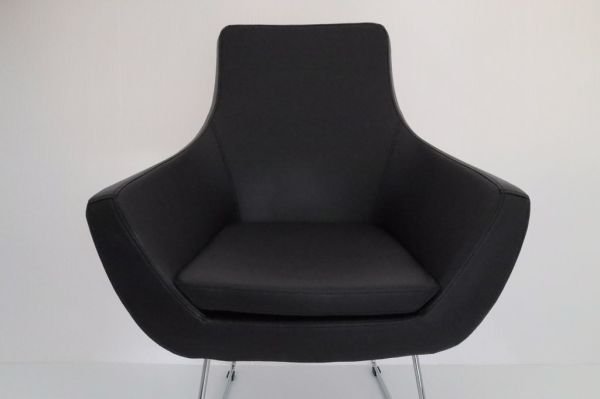 Siyah Deri Rahat Ofis İşyeri Bekleme Lobi Koltuğu Tekli