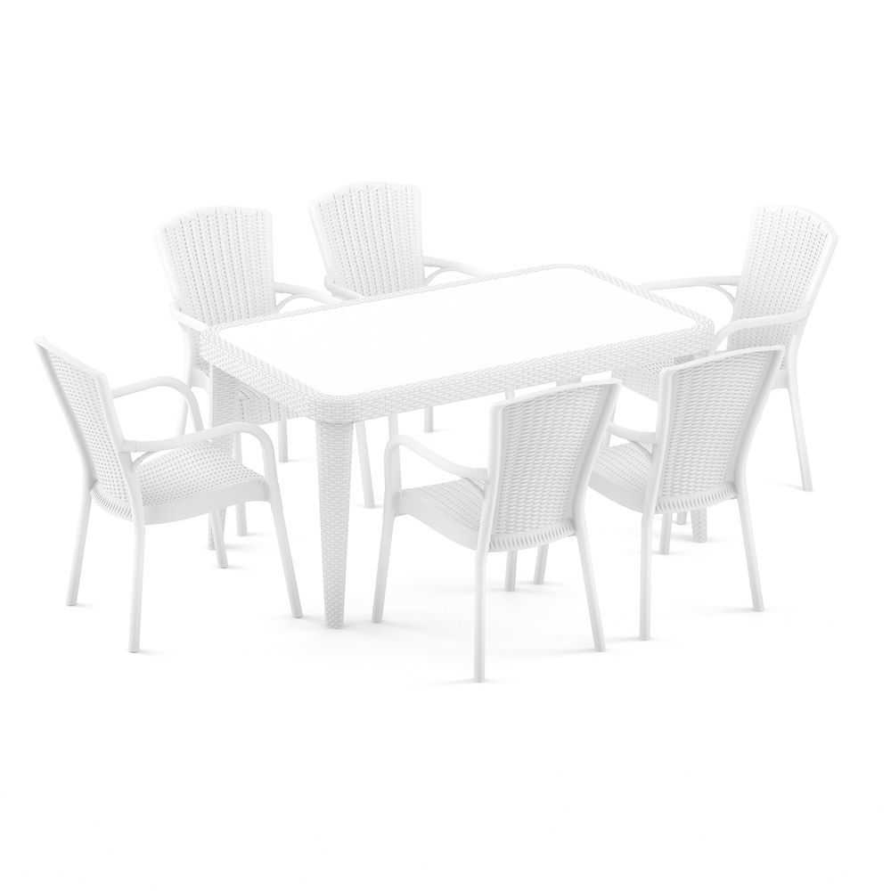 Dış Mekan Bahçe Masa Sandalye Takımı 6 Kişilik 90x150