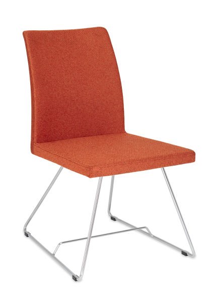 YONCA Modern Ofis Lobi Sandalyesi - Ergonomik, Krom Tel Ayaklı, Silinebilir Kumaş Döşemeli, Çok Amaçlı Bekleme Sandalyesi