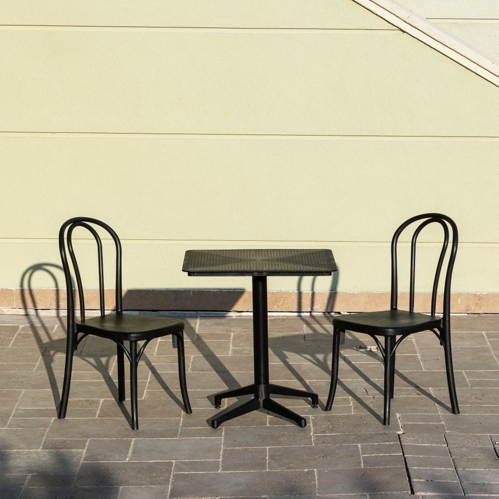 Beyaz 2 Kişilik Balkon Bahçe Masa Sandalye Takımı 70x70 cm