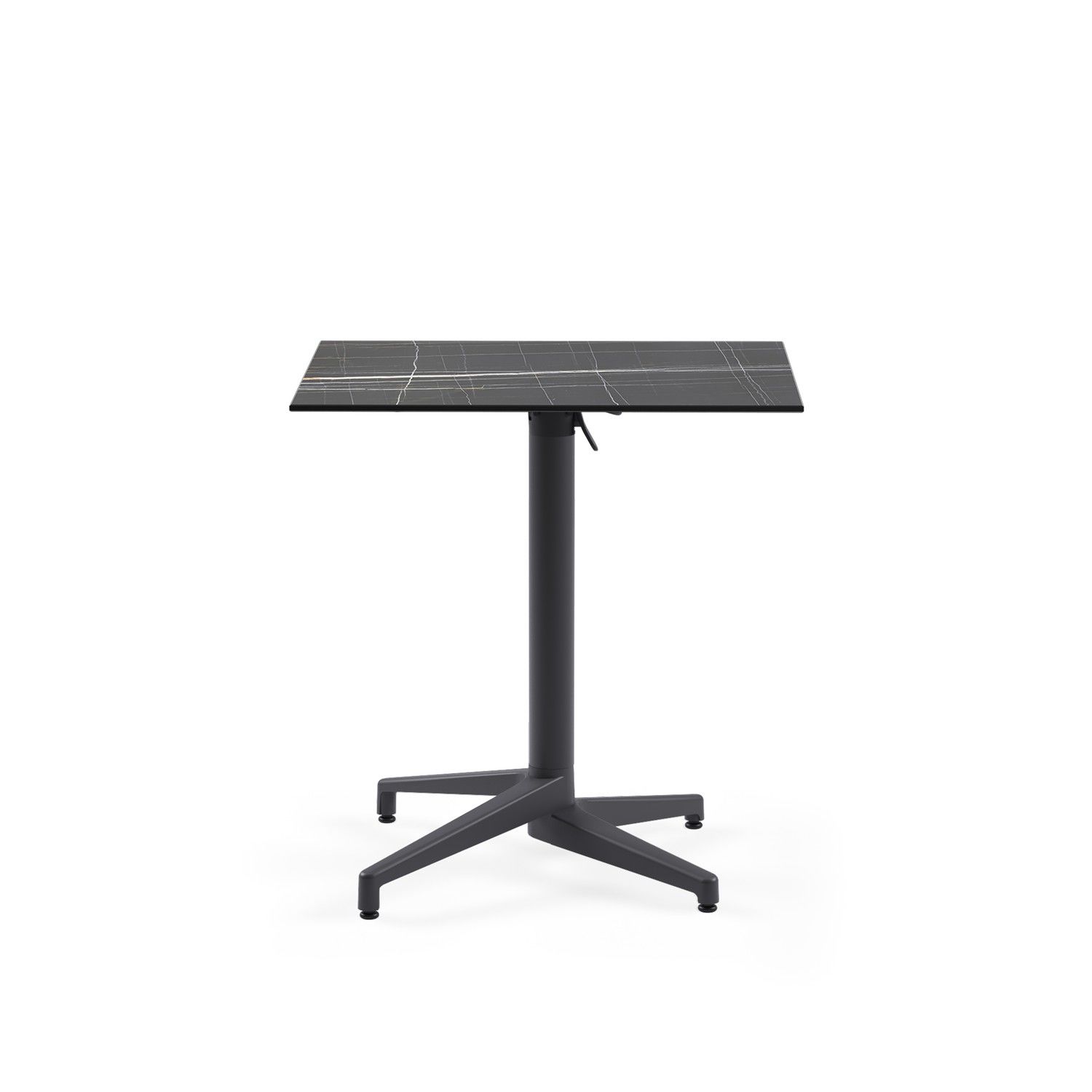 Siyah Mermer Compact Katlanır Bahçe Otel Masası 77x77