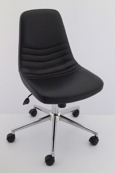 Parker Siyah Deri Ofis Çalışma Sandalyesi Rahat Tekerlekli