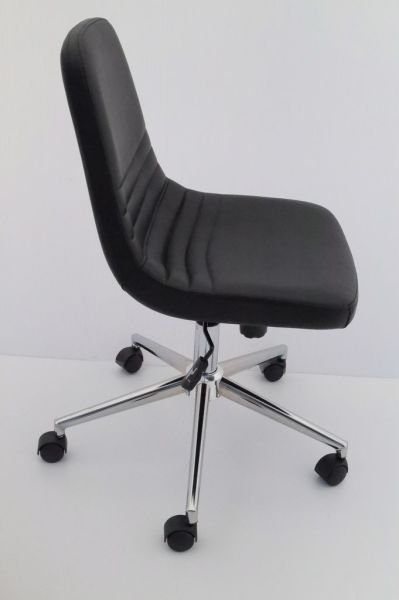 Parker Siyah Deri Ofis Çalışma Sandalyesi Rahat Tekerlekli