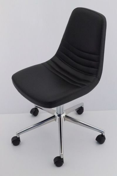 Parker Siyah Deri Ofis Çalışma Sandalyesi Rahat Tekerlekli