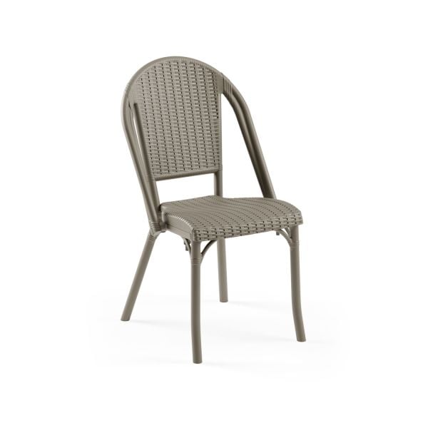Vizon Rattan Desenli Plastik Bahçe Sandalyesi