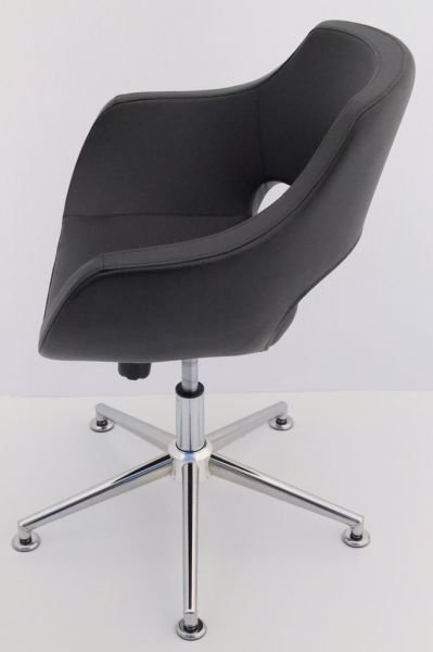 Ultra Ergonomik Siyah Deri Tekerleksiz Ofis Çalışma Koltuğu