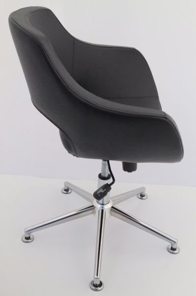 Ultra Ergonomik Siyah Deri Tekerleksiz Ofis Çalışma Koltuğu