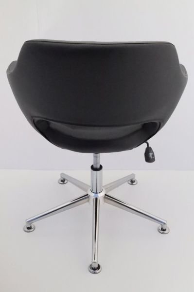 Ultra Ergonomik Siyah Deri Tekerleksiz Ofis Çalışma Koltuğu