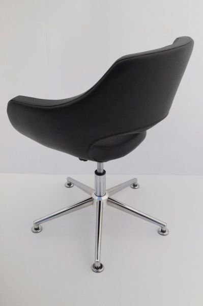 Ultra Ergonomik Siyah Deri Tekerleksiz Ofis Çalışma Koltuğu
