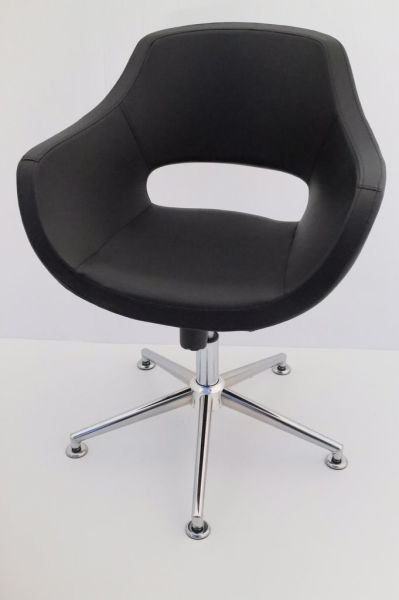 Ultra Ergonomik Siyah Deri Tekerleksiz Ofis Çalışma Koltuğu