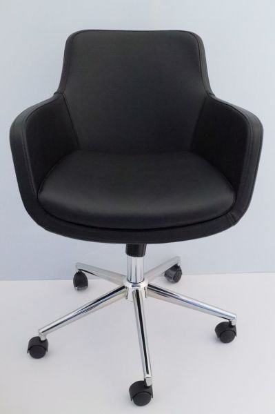 Bulut Siyah Deri Rahat Ofis Çalışma Koltuğu