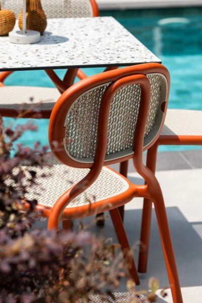 Compact Bahçe Masa Sandalye Takımı Terrakota Bej 4 Kişilik