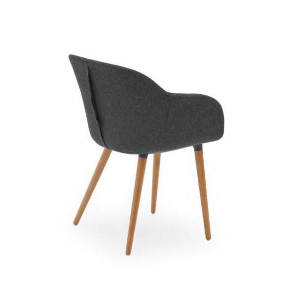 Ahşap Ayak Antrasit Gri Kumaş Rahat Sandalye Ölçüleri