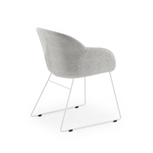Kumaş Metal Beyaz Ayaklı Küçük Lobi Bekleme Koltuğu