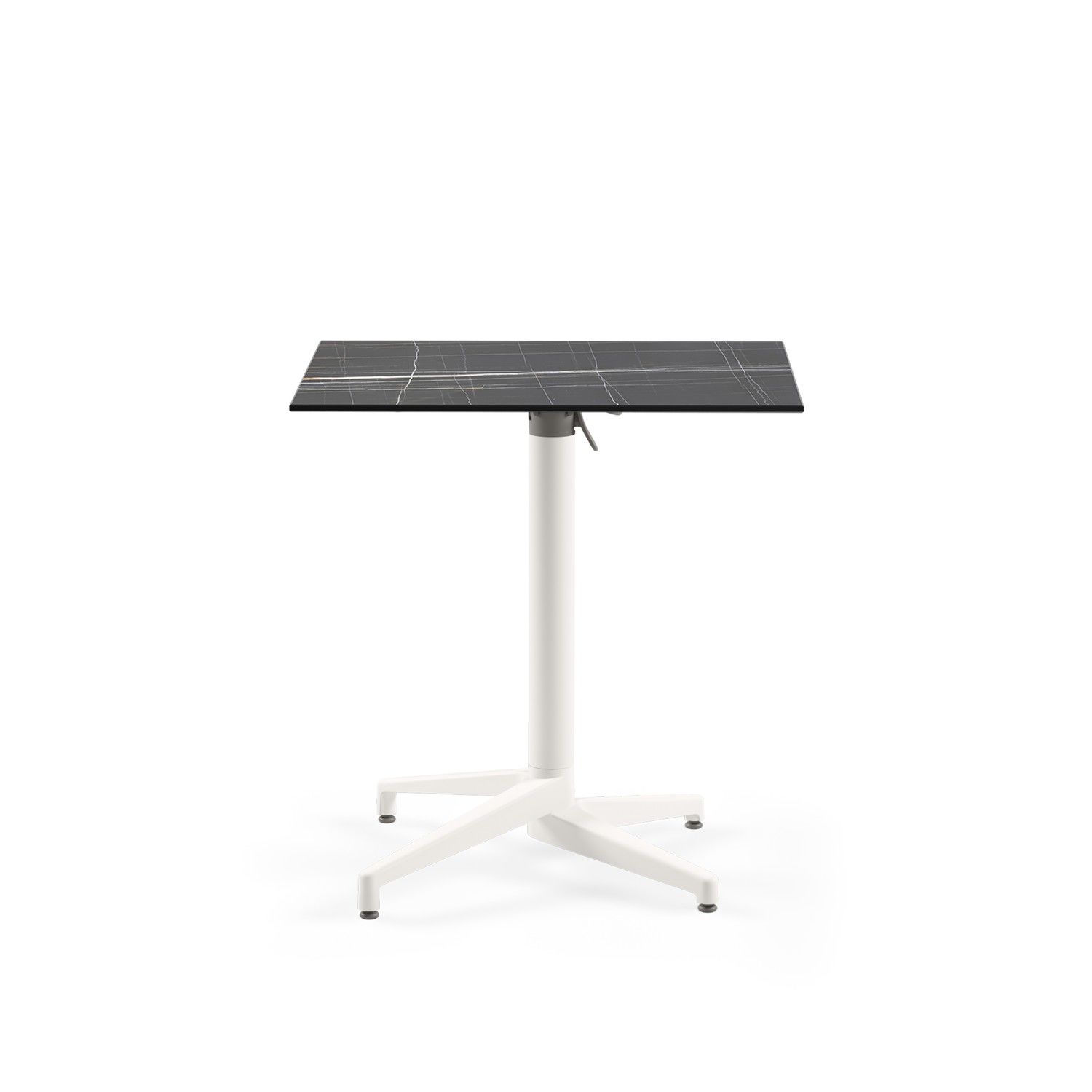 Siyah Mermer Katlanır Compact Cafe Masası 77x77
