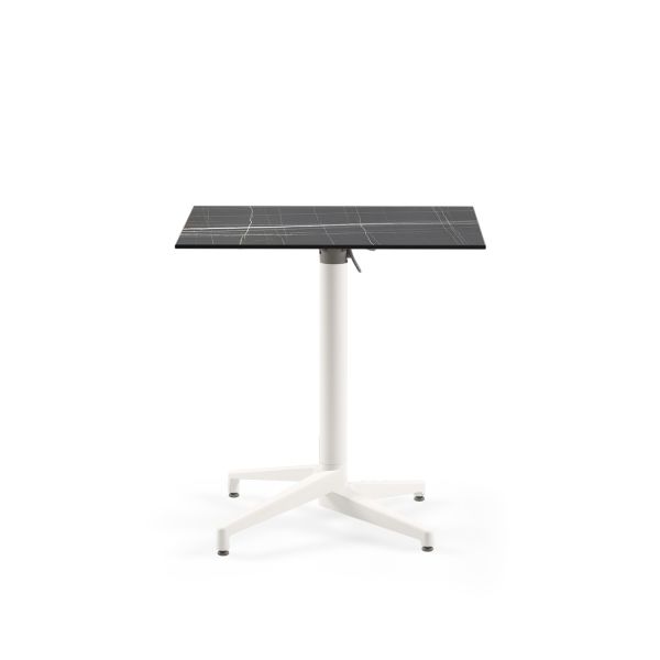 Siyah Mermer Katlanır Compact Cafe Masası 77x77