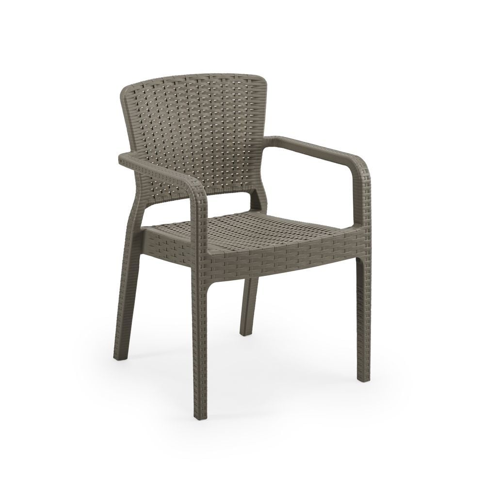 Vizon Kollu Rattan Desenli Bahçe Sandalyesi