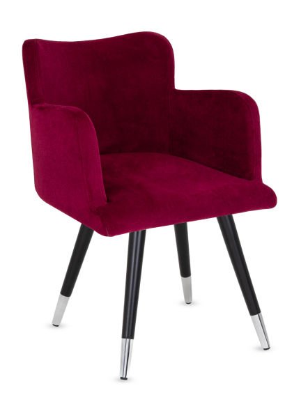 Rare Ahşap Siyah Ayak Mor Kumaş Cafe Restaurant Yemek Koltuğu - Şık ve Dayanıklı
