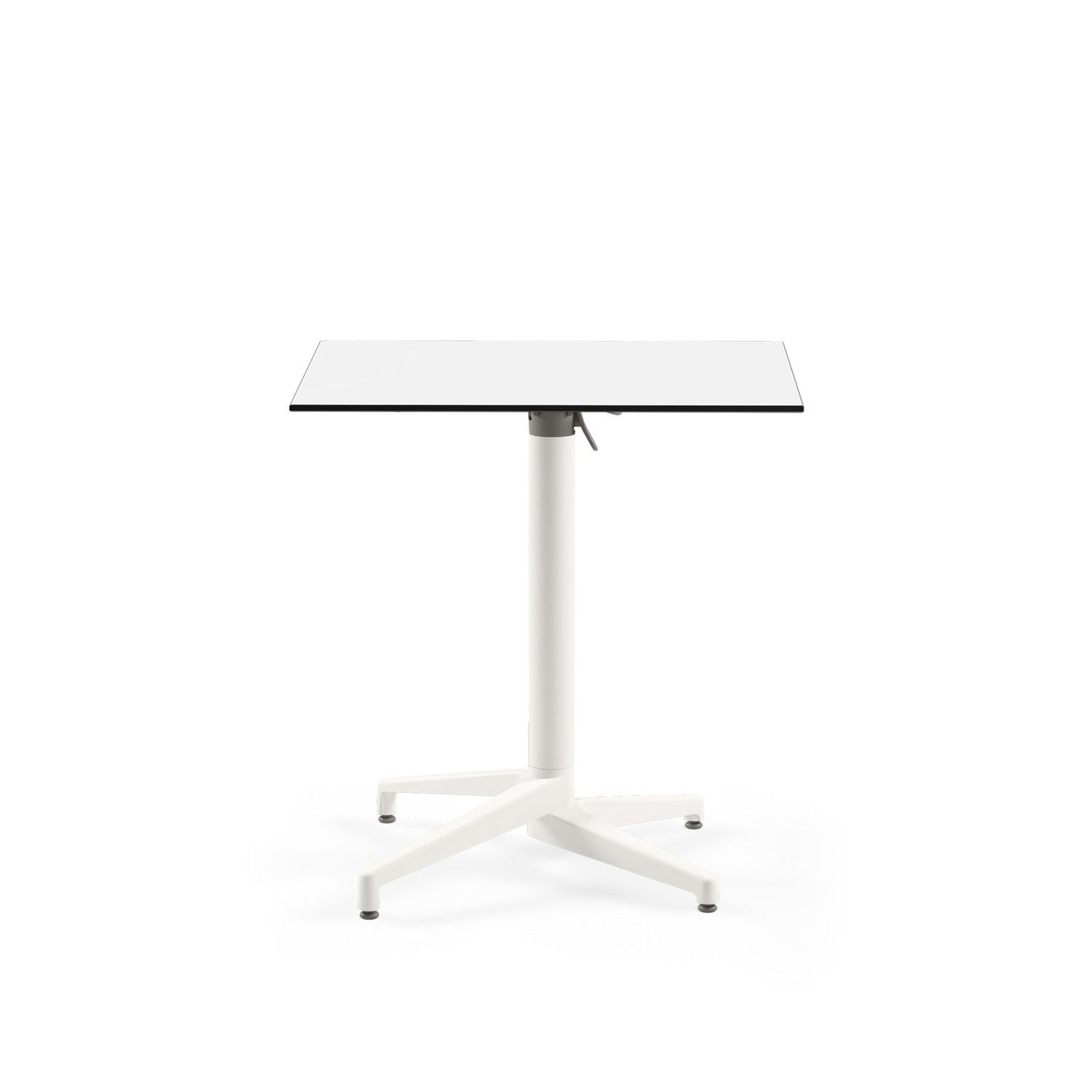 Beyaz Compact Katlanır Paslanmaz Bahçe Masası 77x77 cm