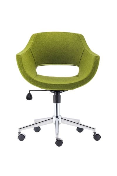 Yeşil Kumaş Ergonomik Ofis Çalışma Koltuğu Krom Ayaklı