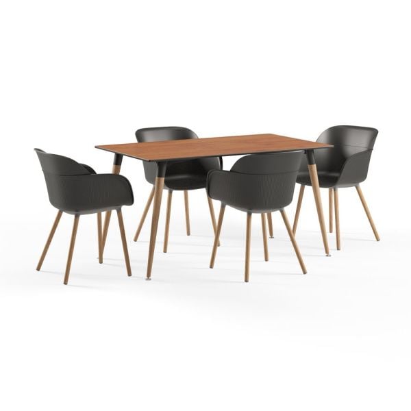 Modern Novecento Compact Masa Sandalye Takımı 80x140 cm