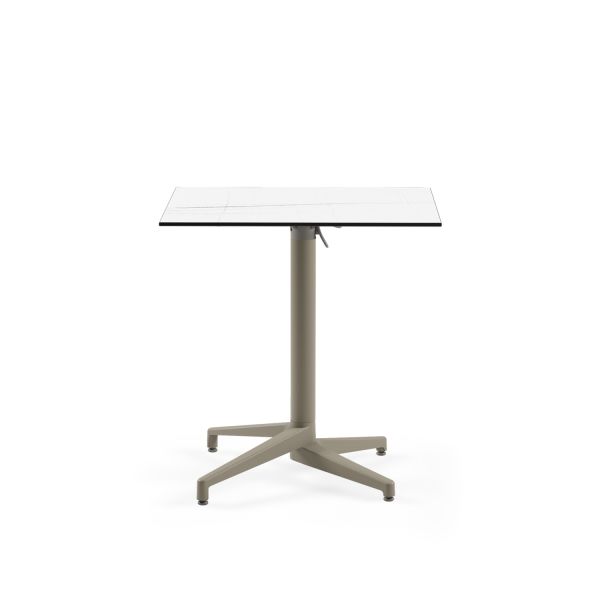 Beyaz Mermer Compact Katlanır Masa 77x77 cm