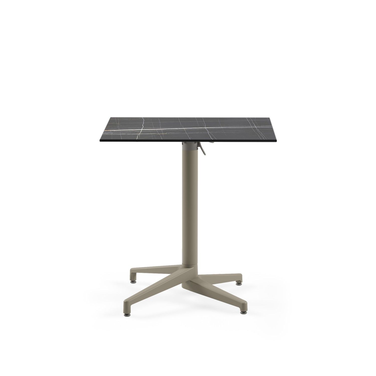 Siyah Mermer Compact Katlanır Mutfak Masası 77x77 cm