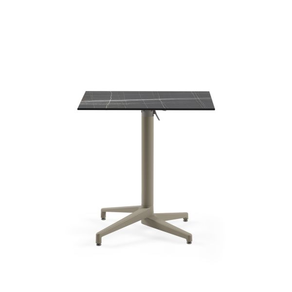 Siyah Mermer Compact Katlanır Mutfak Masası 77x77 cm