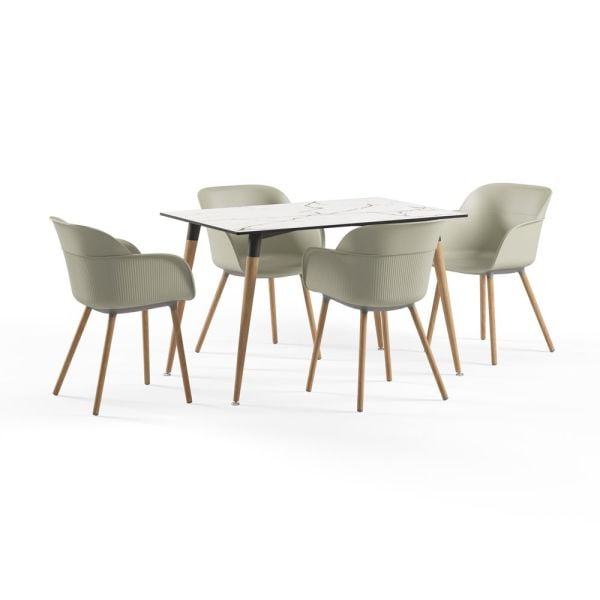 Compact Cafe Masa Sandalye Takımı 4 Kişilik 120x77 cm