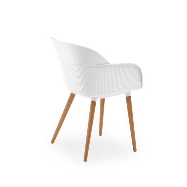 Beyaz Compact Otel Masa Sandalye Takımı 4 Kişilik 120x77 cm