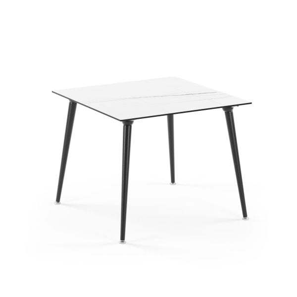 Beyaz Mermer Compact Katlanabilir Bahçe Masası 90x90