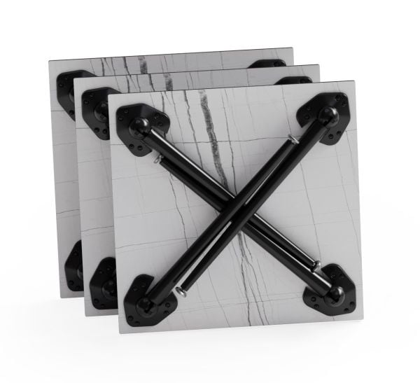 Siyah Mermer Compact Katlanabilir Bahçe Masası 90x90