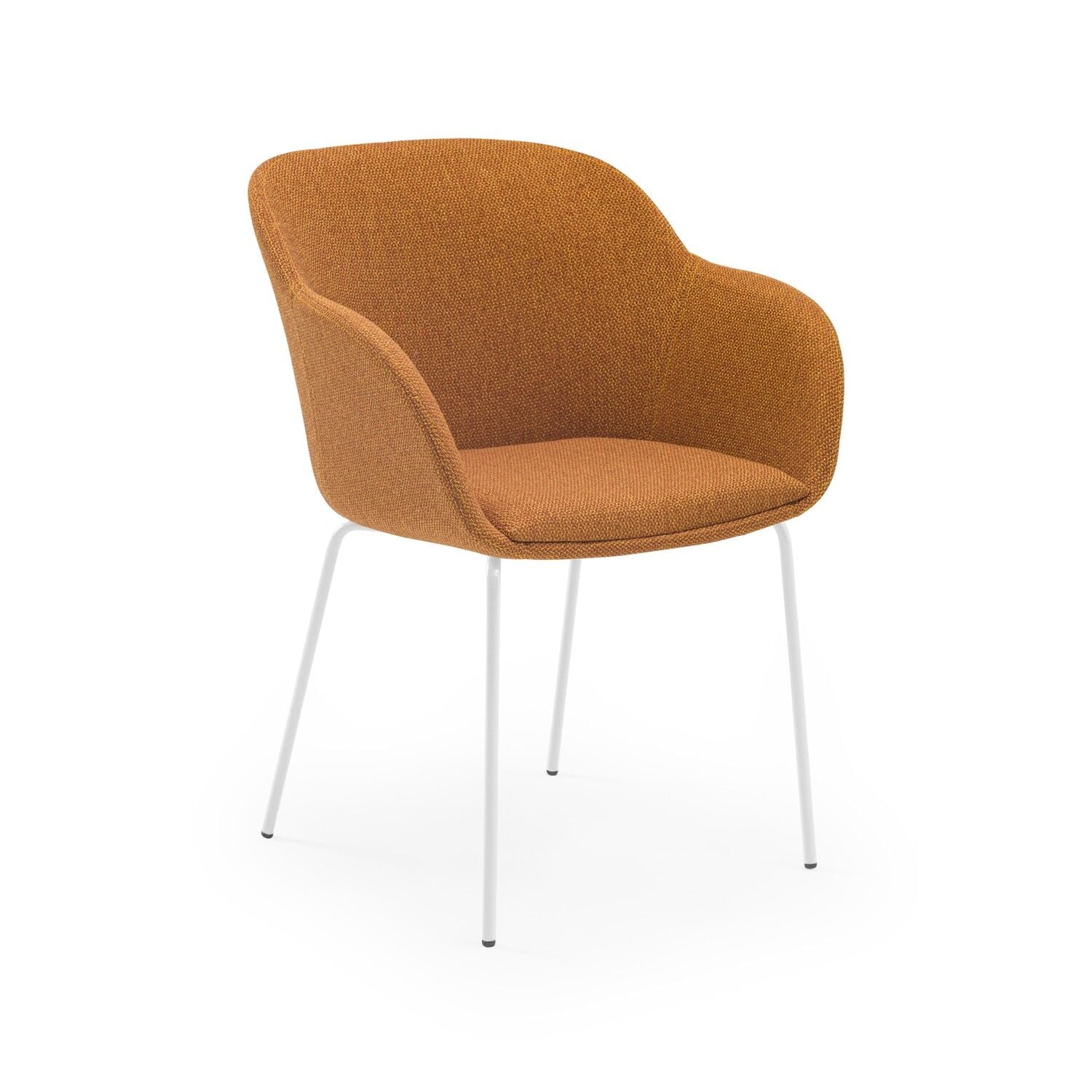 Turuncu Kumaş Kafe Sandalyesi | Metal Beyaz Ayaklı