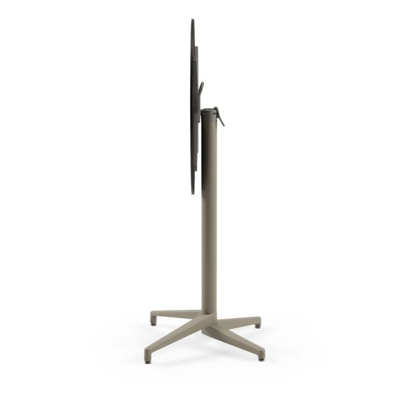 Moon Compact Laminat Katlanır Bar Masası 70 cm Yuvarlak Vizon Renk Ayaklı Siyah Mermer Desenli Paslanmaz İç Ve Dış Mekan Bahçe Bar Masası - Uzun Ömürlü ve Dayanıklı