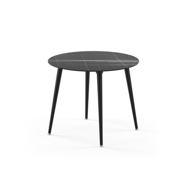 Siyah Mermer Compact Katlanır Ayak Bahçe Masası 90.cm