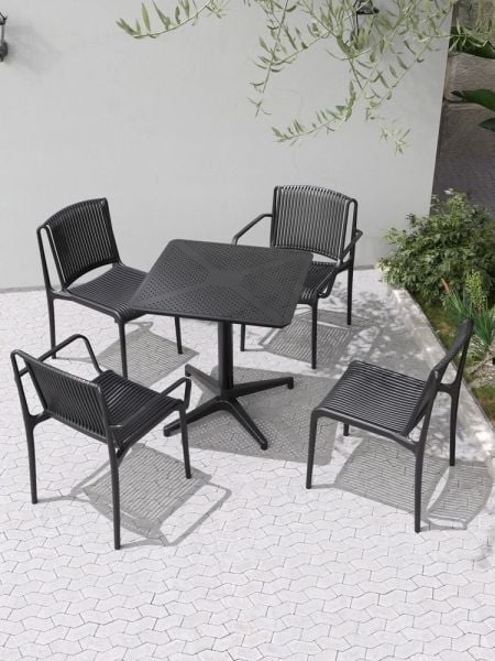 Siyah 4 Kişilik Bahçe Masa Sandalye Takımı