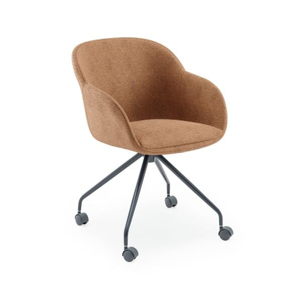 Camel Kumaş Metal Siyah Ayaklı Ofis Çalışma Koltuğu