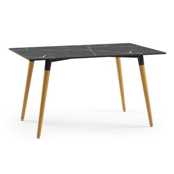 Siyah Mermer Compact Modern Yemek Odası Masa 90x150