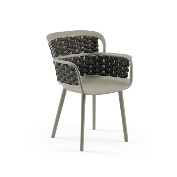 Şık ve Dayanıklı Siyah Örgülü Dış Mekan Bahçe Sandalyesi – Hafif, Pratik, Güneş ve Suya Dayanıklı Yerli Üretim Bahçe Koltuğu – İç ve Dış Mekan Kullanımı için İdeal