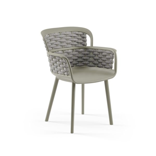 Gri Örgülü Dış Mekan Bahçe Sandalyesi – Şık, Dayanıklı, Hafif Tasarım